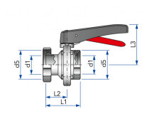 Butterfly valve K/M-G manual DN 32 AISI 304L EPDM