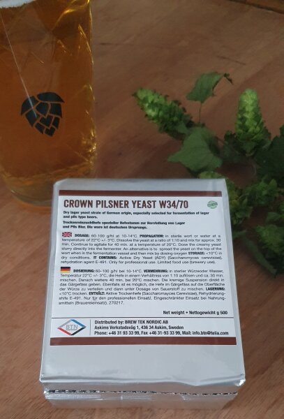 Crown Pilsner Yeast W34/70 0,5 kg VacuPad