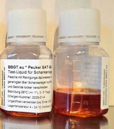 BBGT 222 SAT-Bier: Liquid für mikrobiologischen Schankanlagentest von Bier-Anlagen. 12 Flaschen zur Selbstanalyse (ca. 25ml in 125ml Flasche)